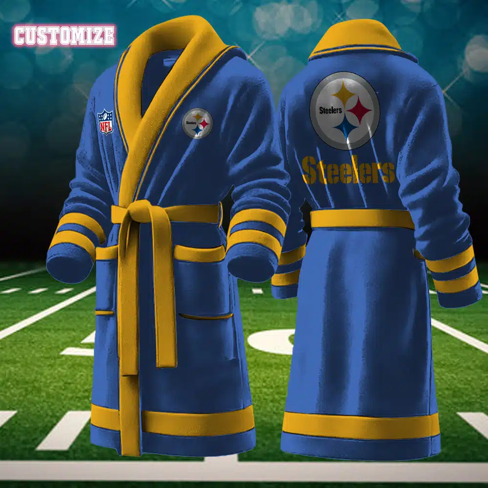Pittsburgh Steelers NFL Personalized Fleece Bathrobe