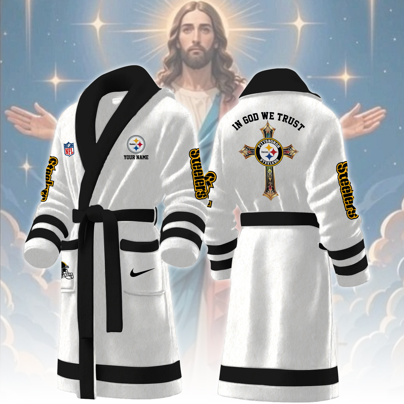 Pittsburgh Steelers NFL Personalized Fleece Bathrobe