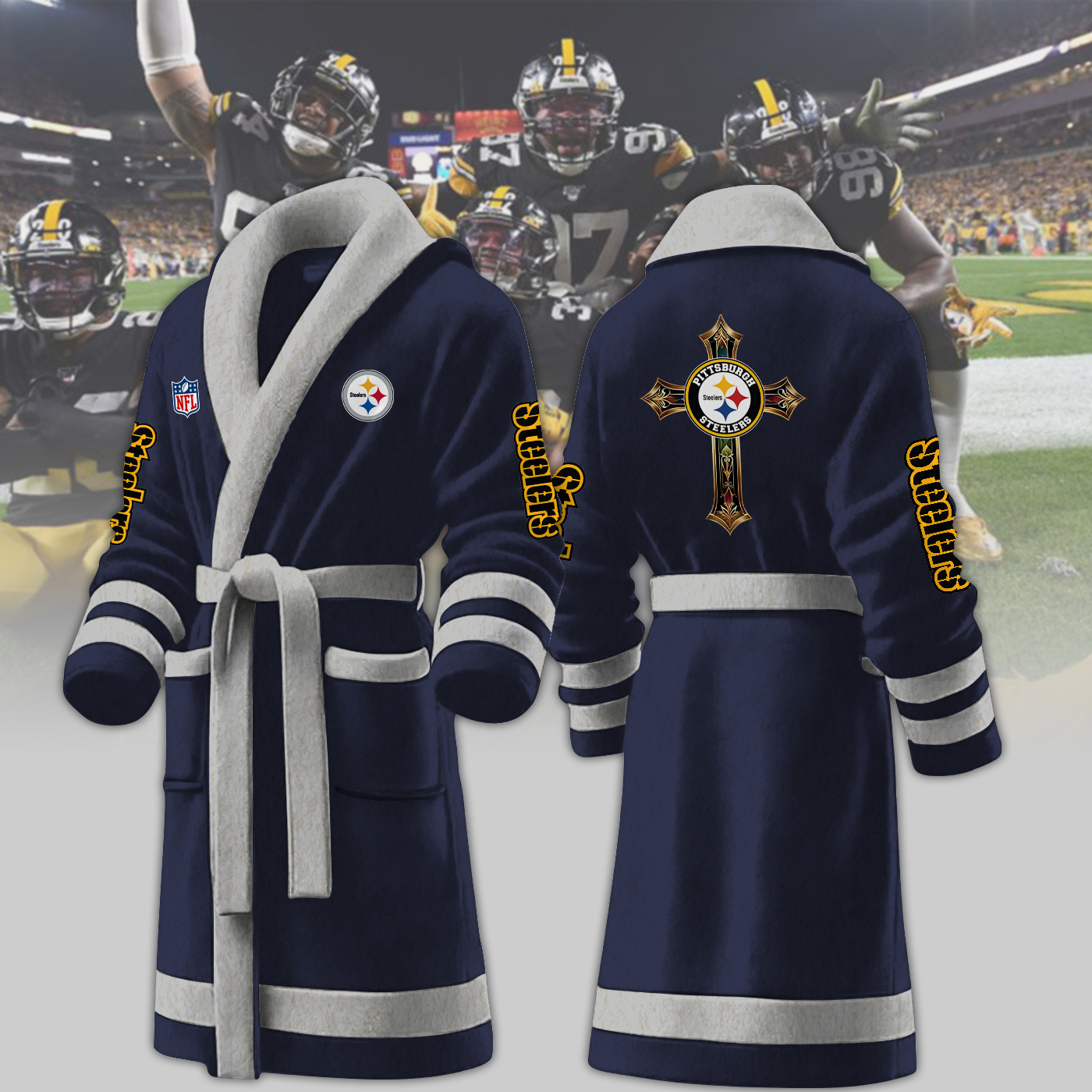 Pittsburgh Steelers NFL Personalized Fleece Bathrobe
