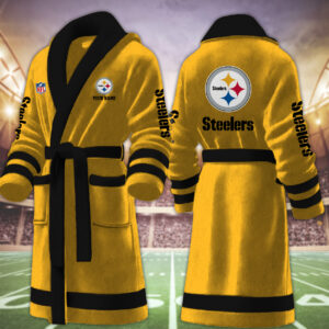 Pittsburgh Steelers NFL Personalized Fleece Bathrobe