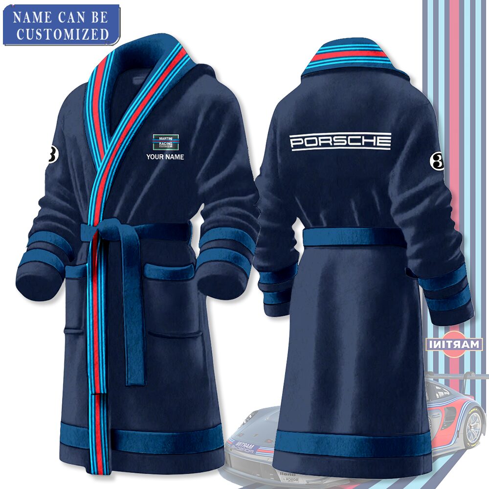 Porche Car Personalized Fleece Bathrobe