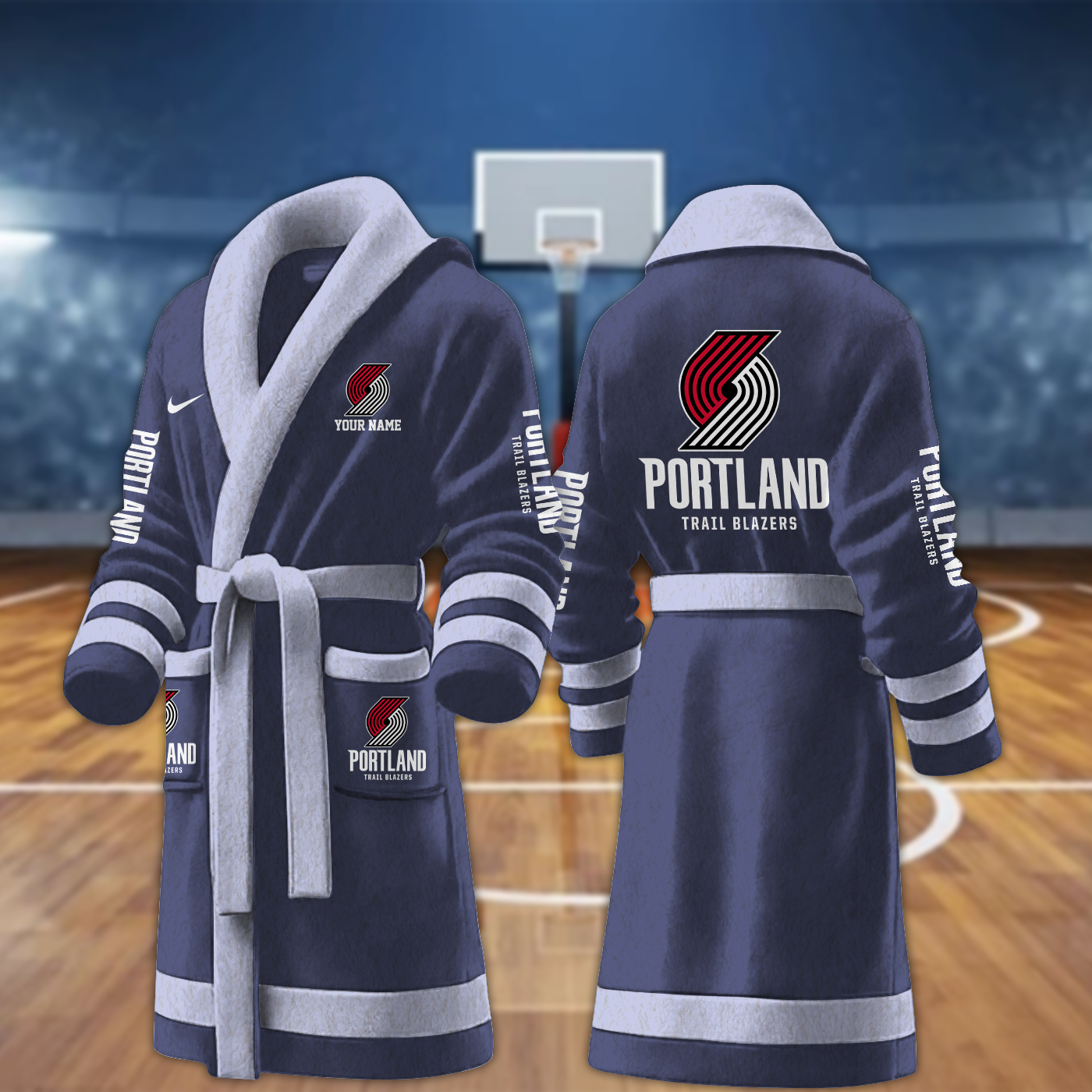 Portland Trail Blazers NBA Personalized Fleece Bathrobe