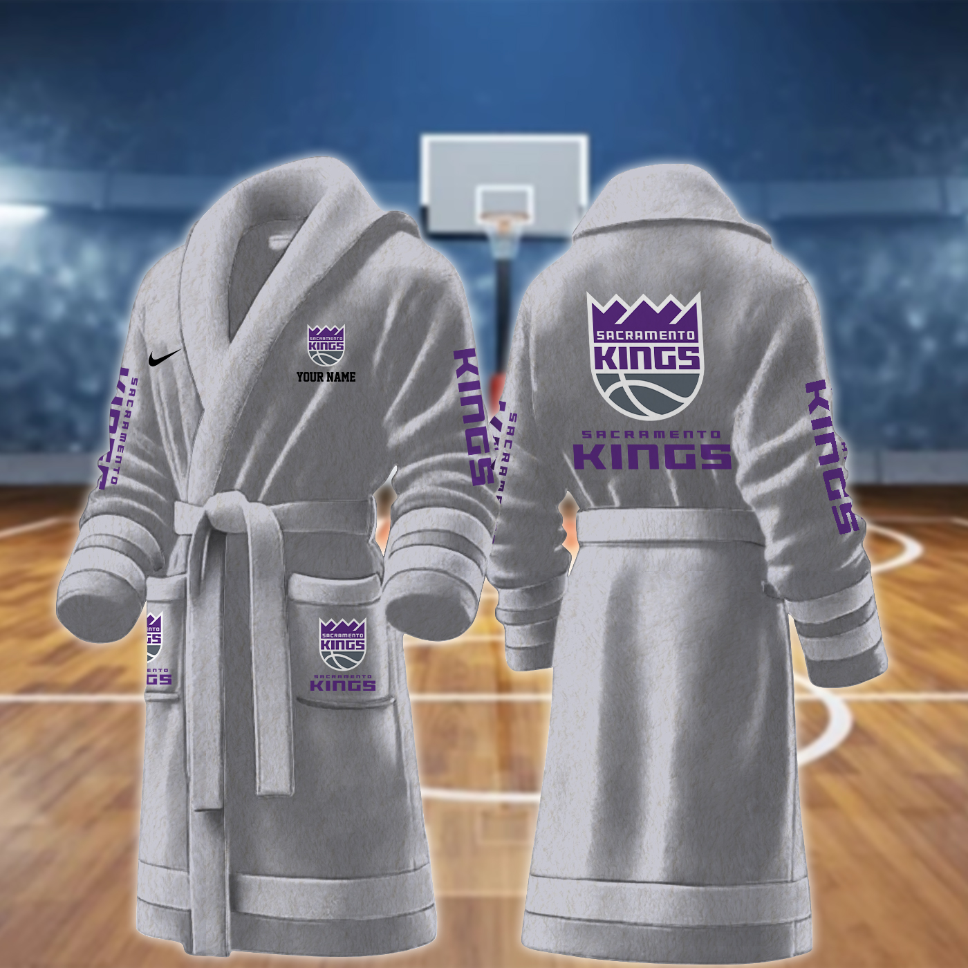 Sacramento Kings NBA Personalized Fleece Bathrobe
