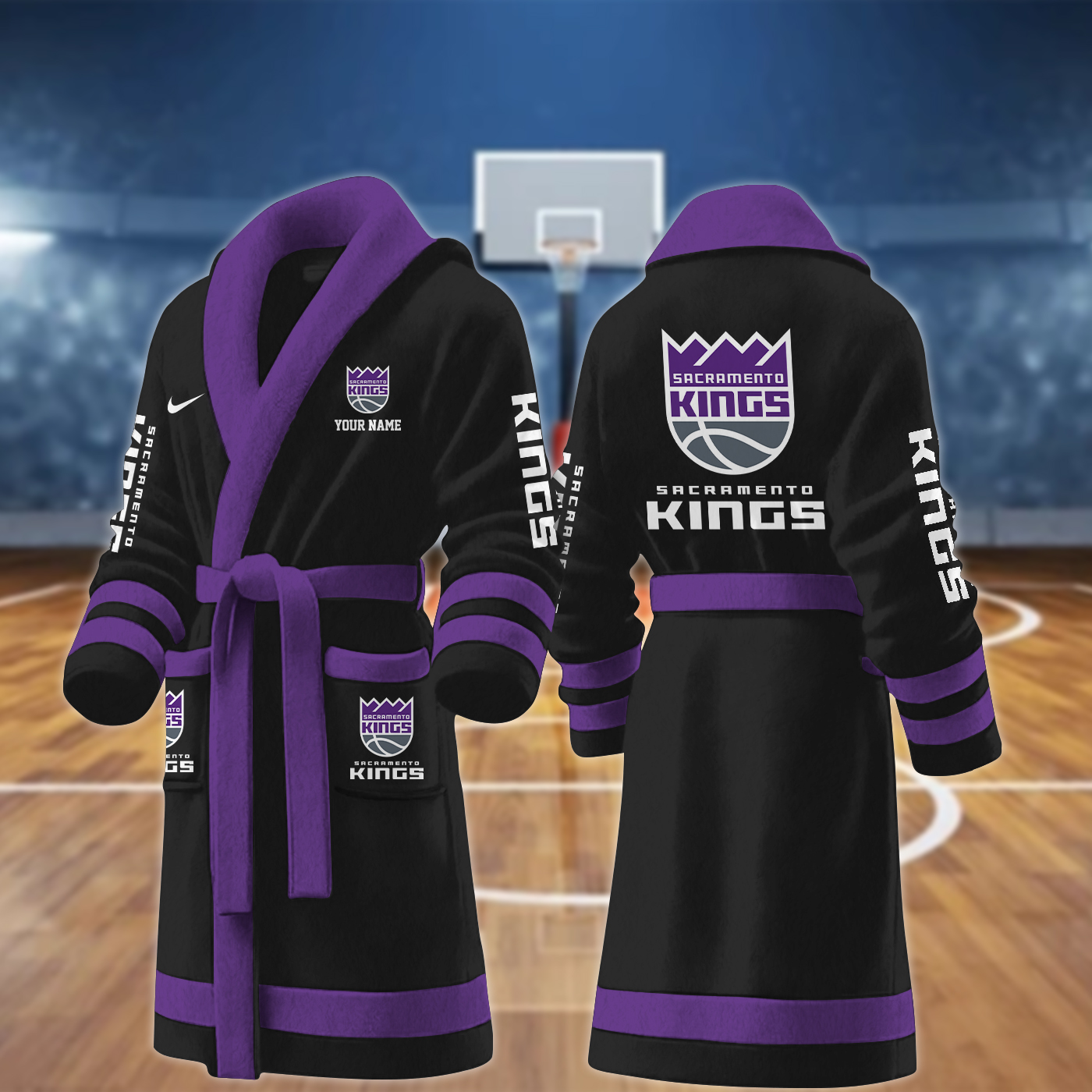 Sacramento Kings NBA Personalized Fleece Bathrobe