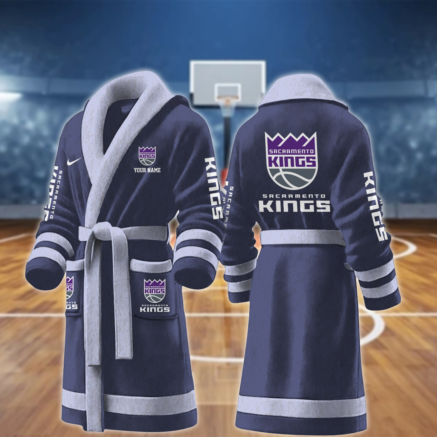 Sacramento Kings NBA Personalized Fleece Bathrobe