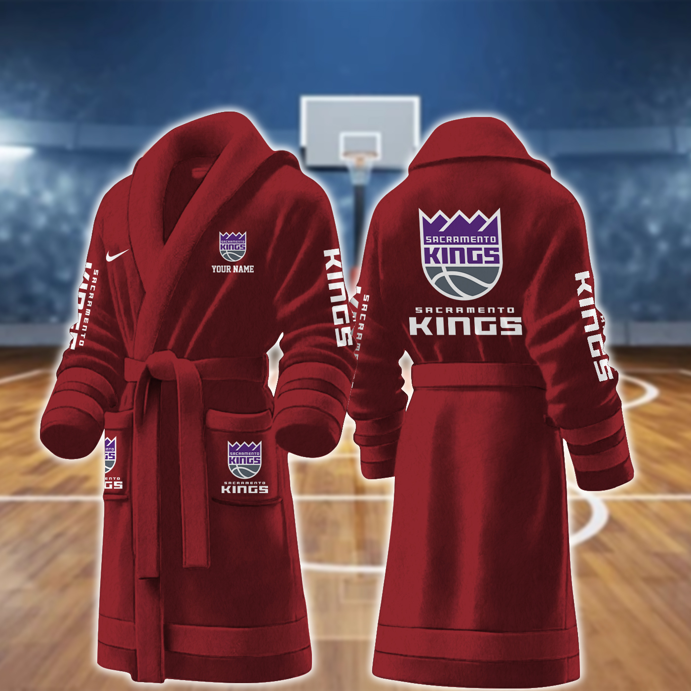 Sacramento Kings NBA Personalized Fleece Bathrobe