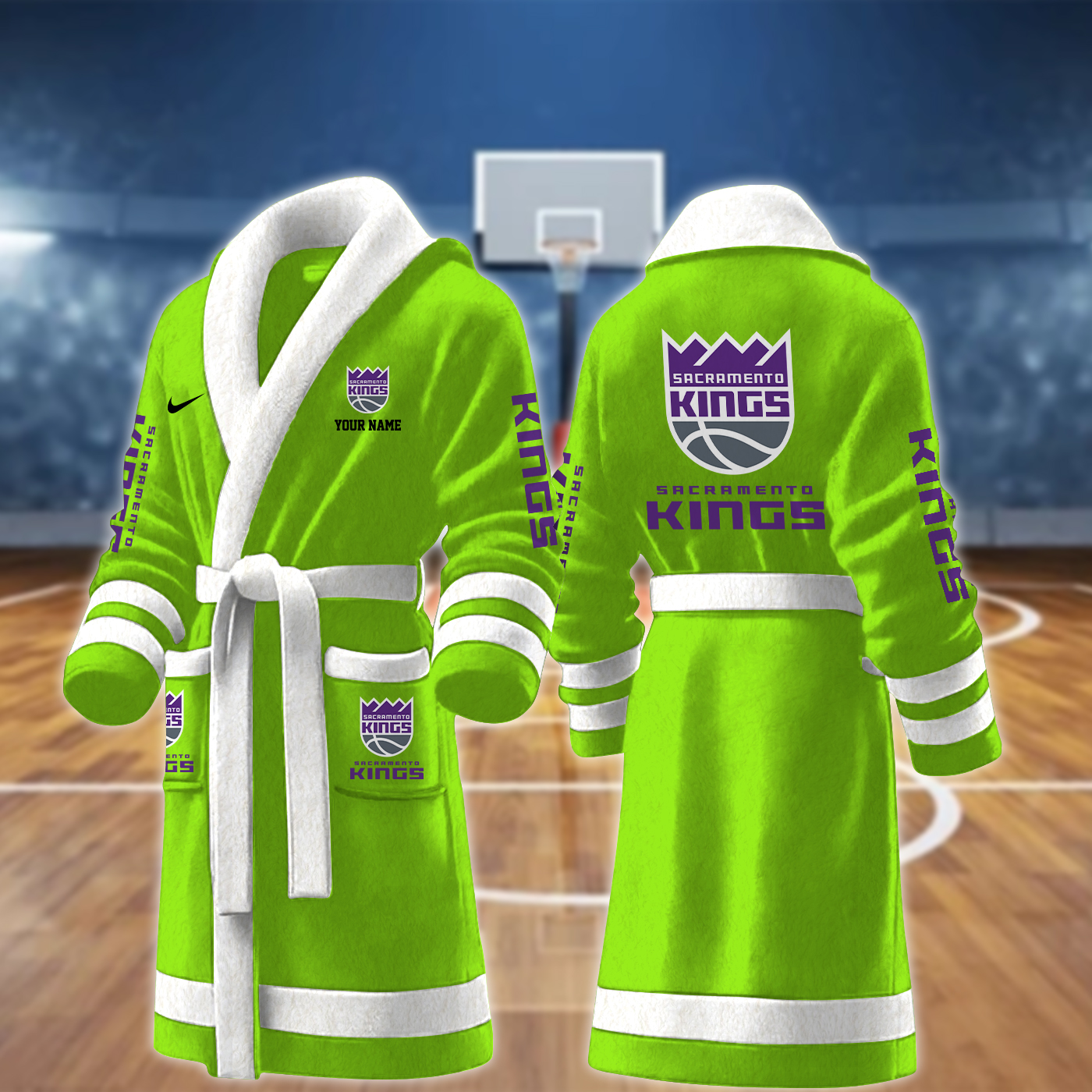 Sacramento Kings NBA Personalized Fleece Bathrobe