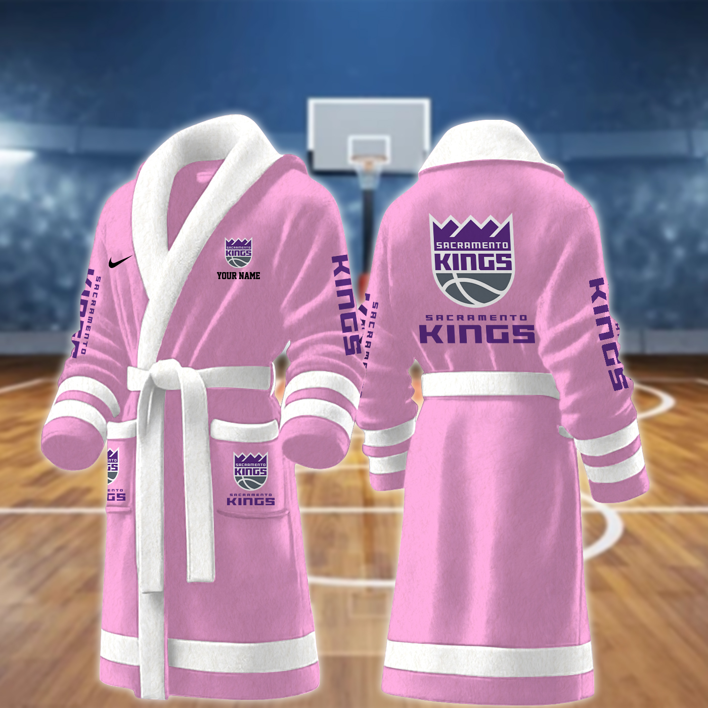 Sacramento Kings NBA Personalized Fleece Bathrobe