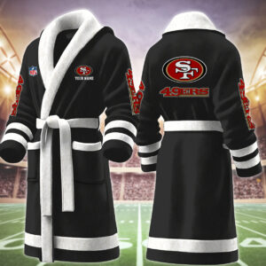 San Francisco 49ers NFL Personalized Fleece Bathrobe