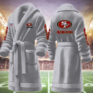 San Francisco 49ers NFL Personalized Fleece Bathrobe