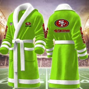 San Francisco 49ers NFL Personalized Fleece Bathrobe
