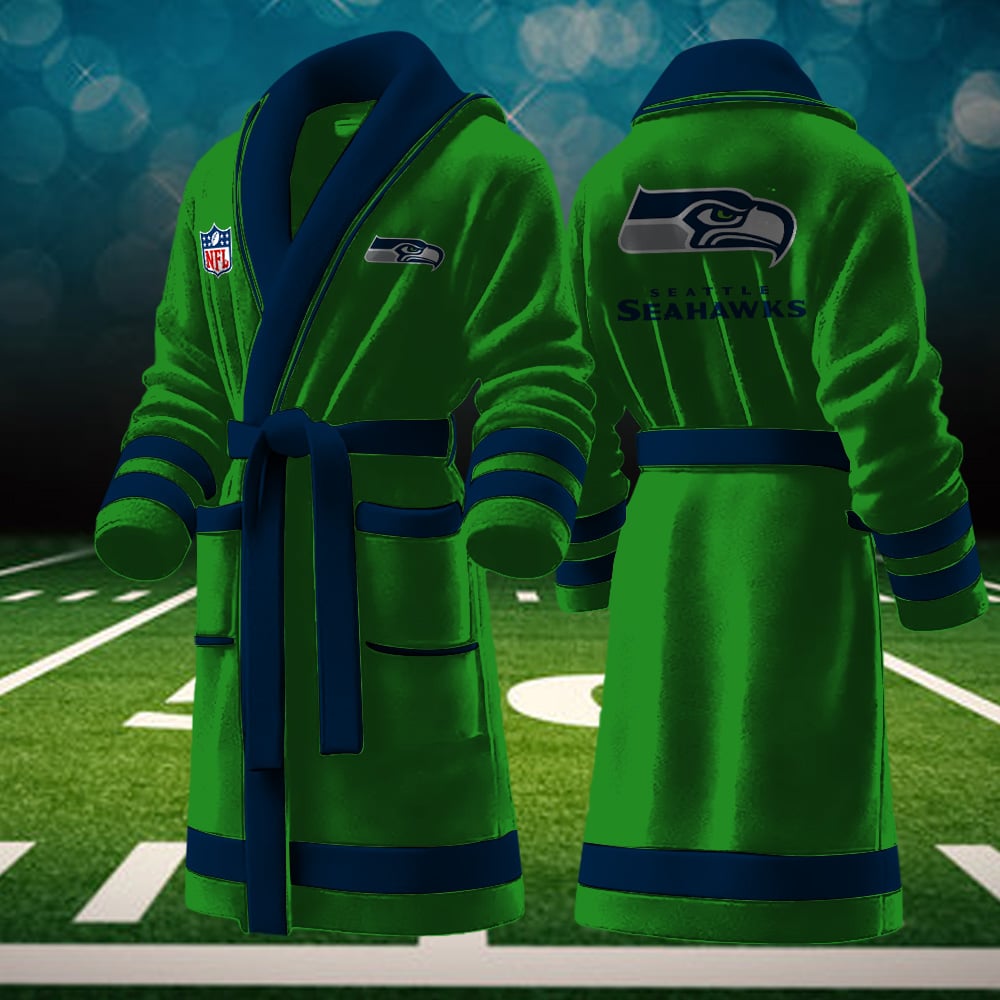 Seattle Seahawks NFL Personalized Fleece Bathrobe