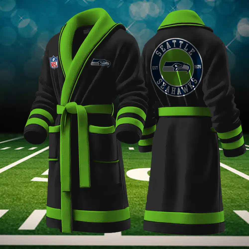 Seattle Seahawks NFL Personalized Fleece Bathrobe