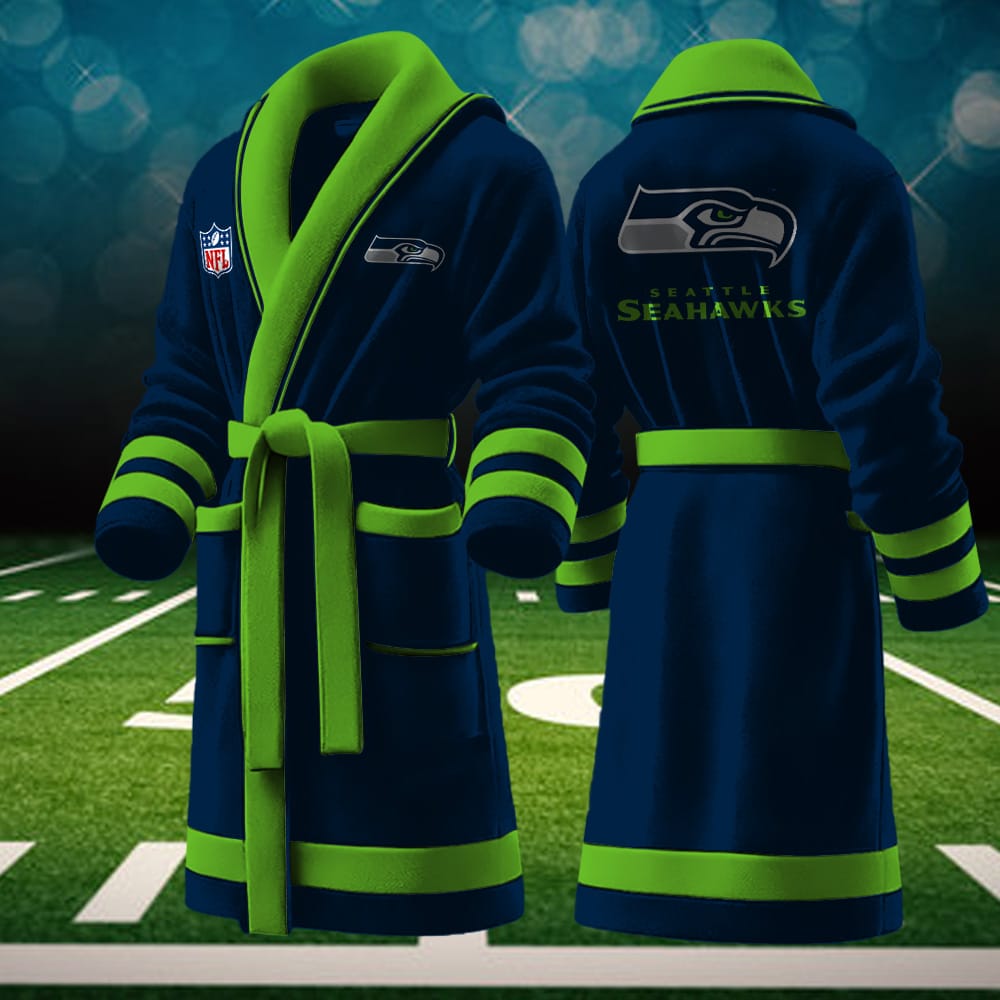 Seattle Seahawks NFL Personalized Fleece Bathrobe