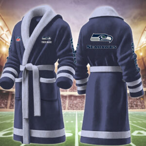 Seattle Seahawks NFL Personalized Fleece Bathrobe