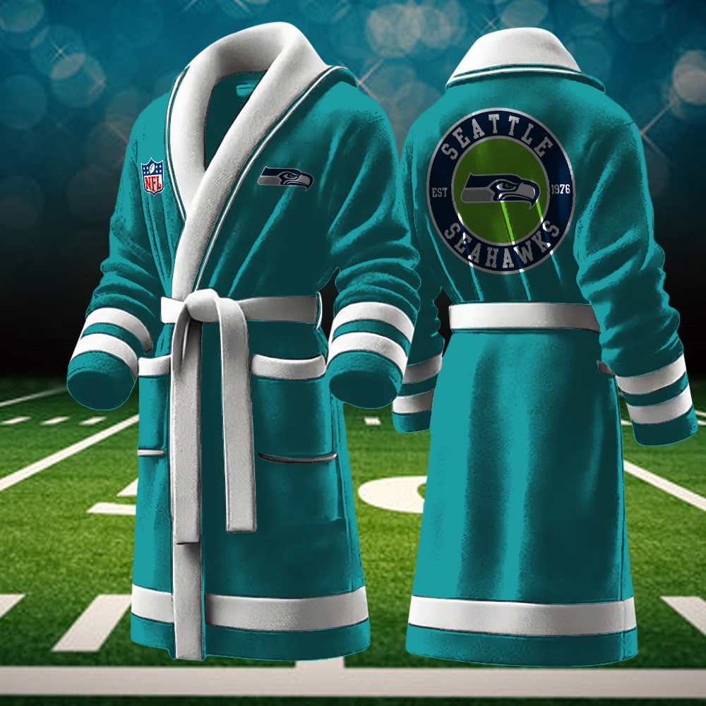 Seattle Seahawks NFL Personalized Fleece Bathrobe