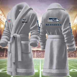 Seattle Seahawks NFL Personalized Fleece Bathrobe