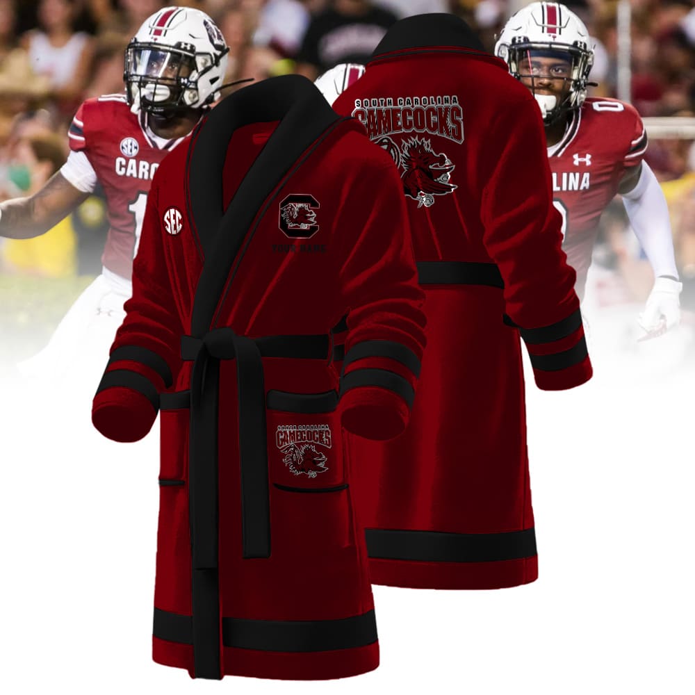South Carolina Gamecocks NCAA Personalized Fleece Bathrobe