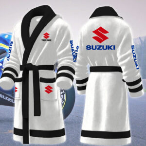 Suzuki Motocycles Personalized Fleece Bathrobe