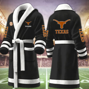 Texas Longhorns NCAA Personalized Fleece Bathrobe