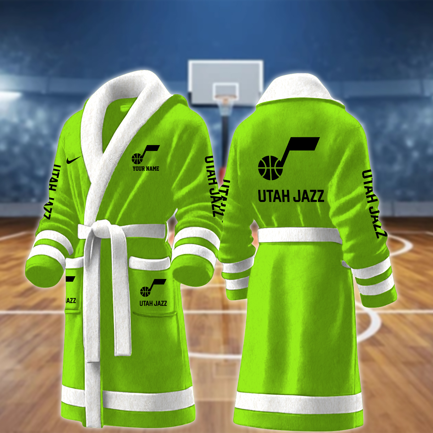 Utah Jazz NBA Personalized Fleece Bathrobe