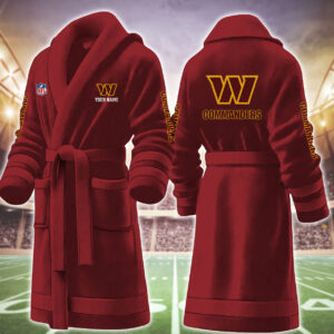 Washington Commanders NFL Personalized Fleece Bathrobe