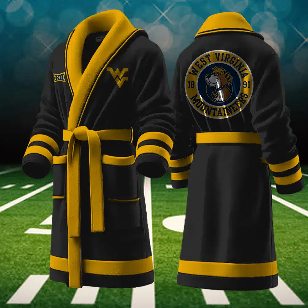West Virginia Mountaineers NCAA Personalized Fleece Bathrobe