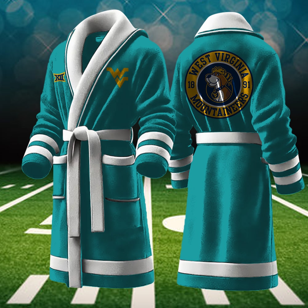 West Virginia Mountaineers NCAA Personalized Fleece Bathrobe