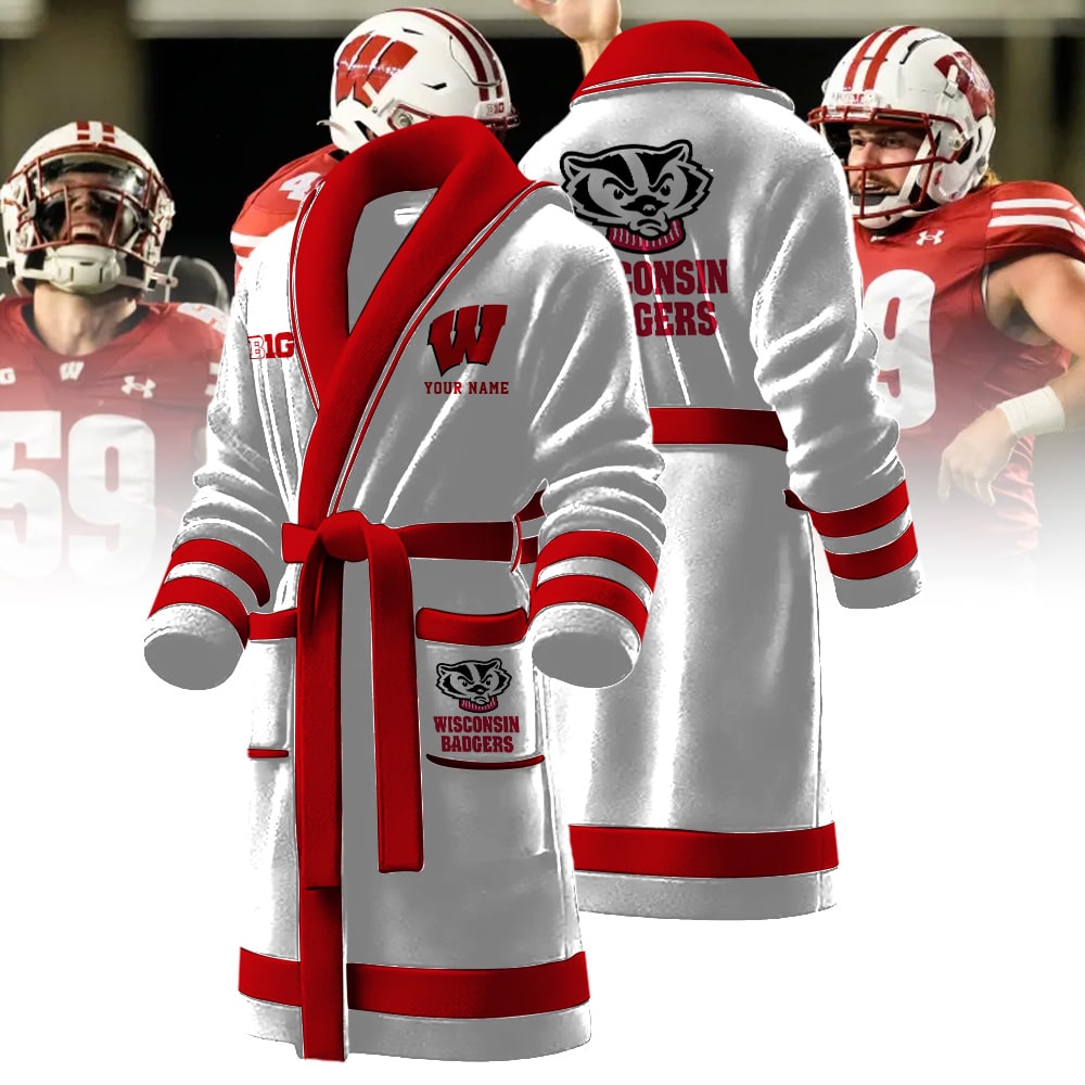 Wisconsin Badgers NCAA Personalized Fleece Bathrobe