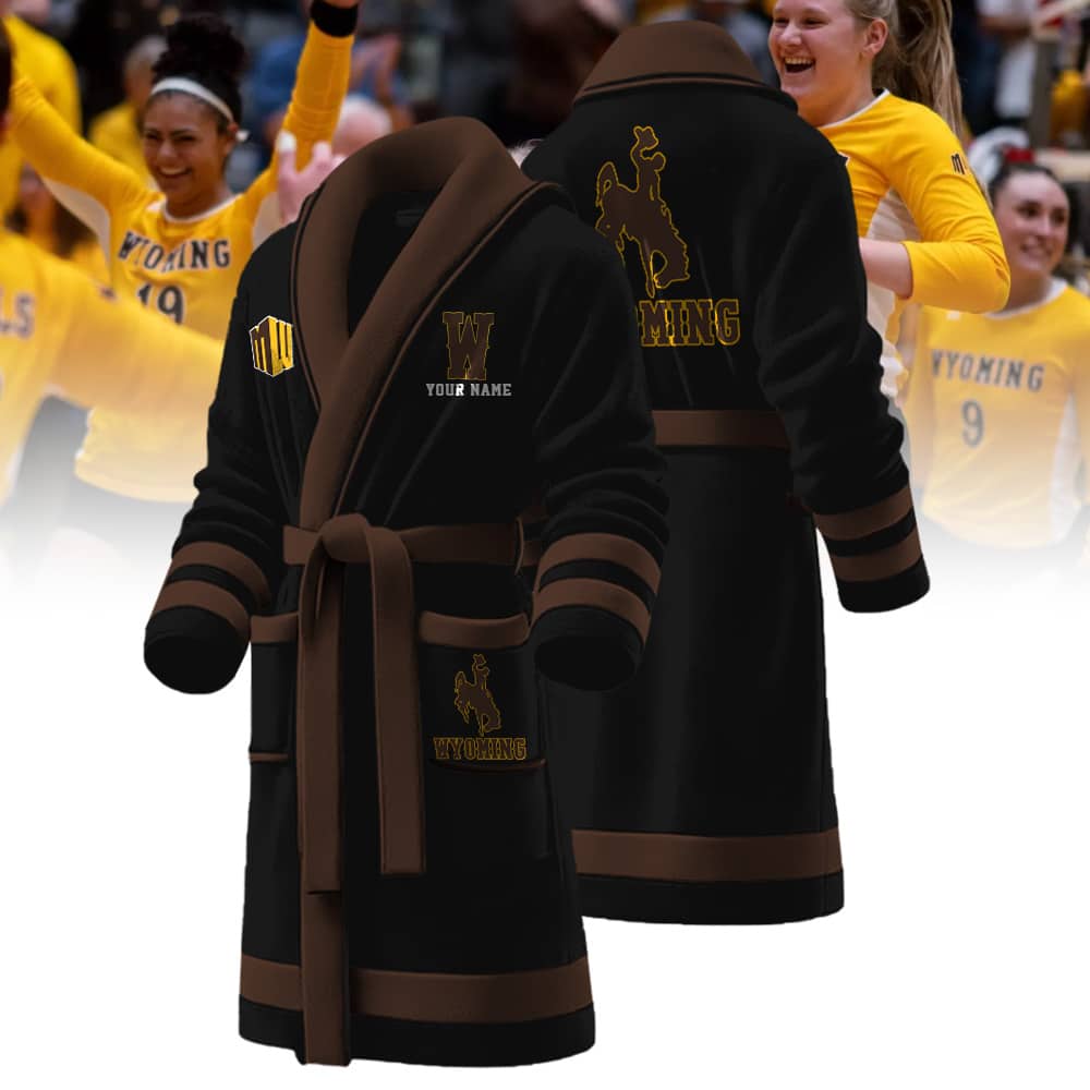 Wyoming Cowboys NCAA Personalized Fleece Bathrobe