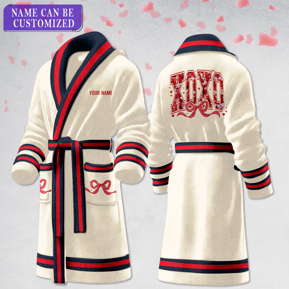 XOXO Car Personalized Fleece Bathrobe