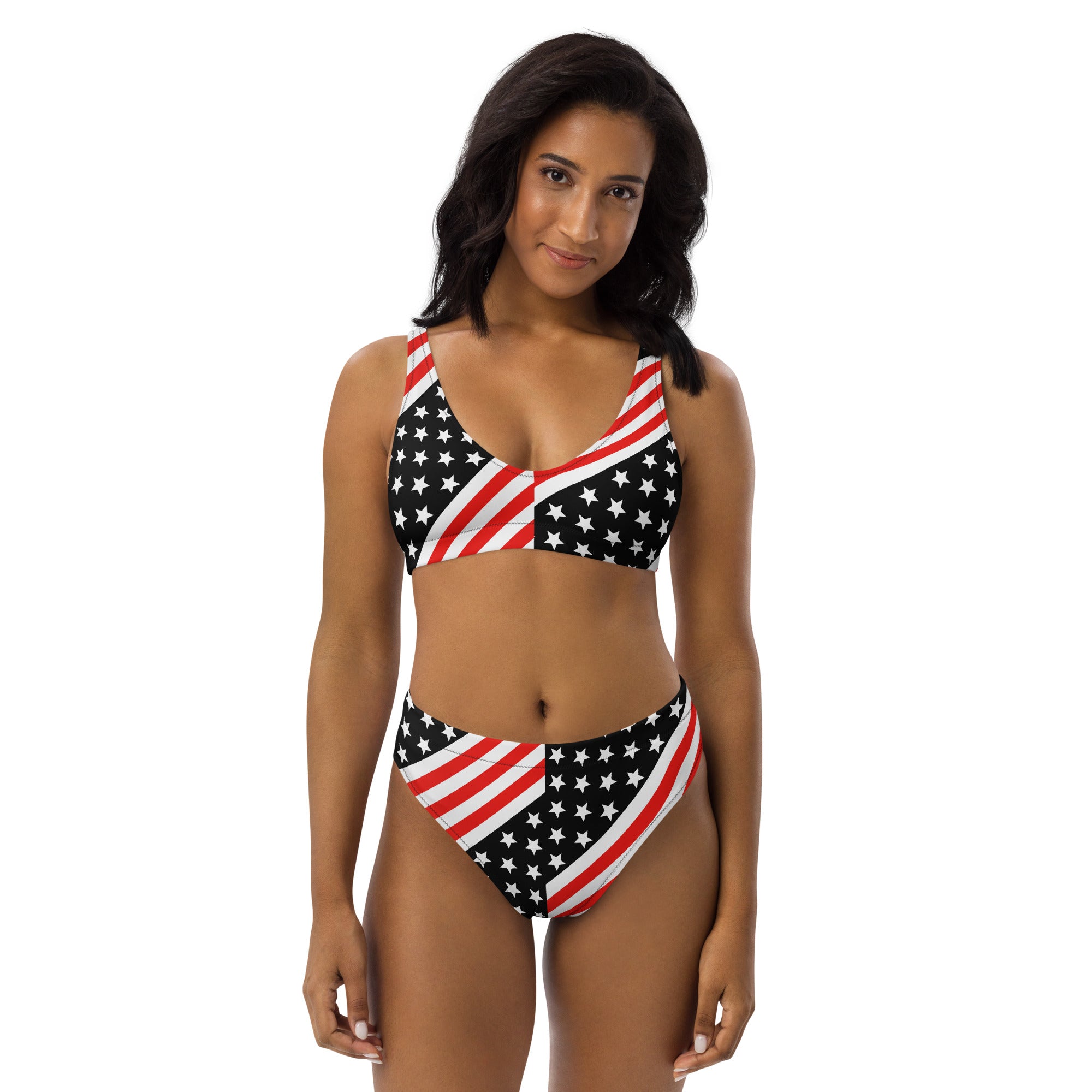 Farmhousemerch America Recycled High-Waisted Bikini Gift For Fan
