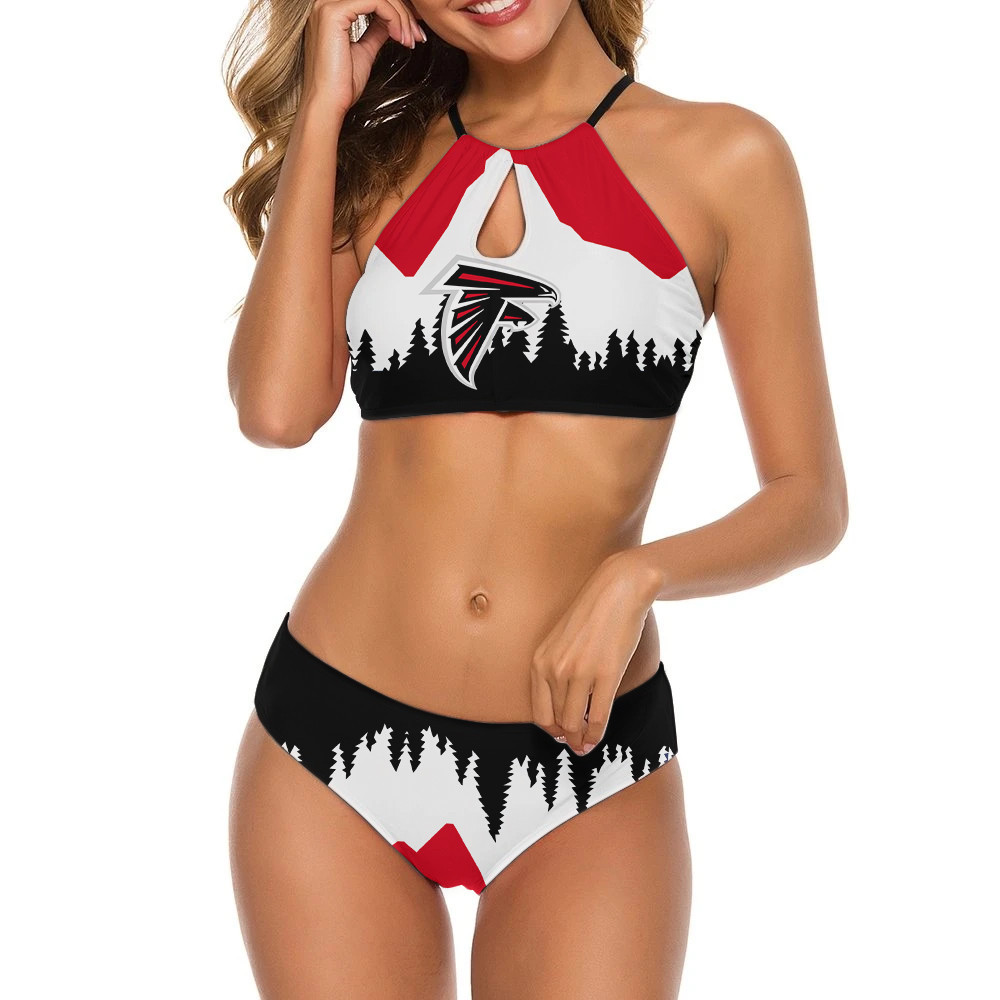 Farmhousemerch Atlanta Falcons NFL NFL Women's Cami Keyhole One-piece Swimsuit For Fans
