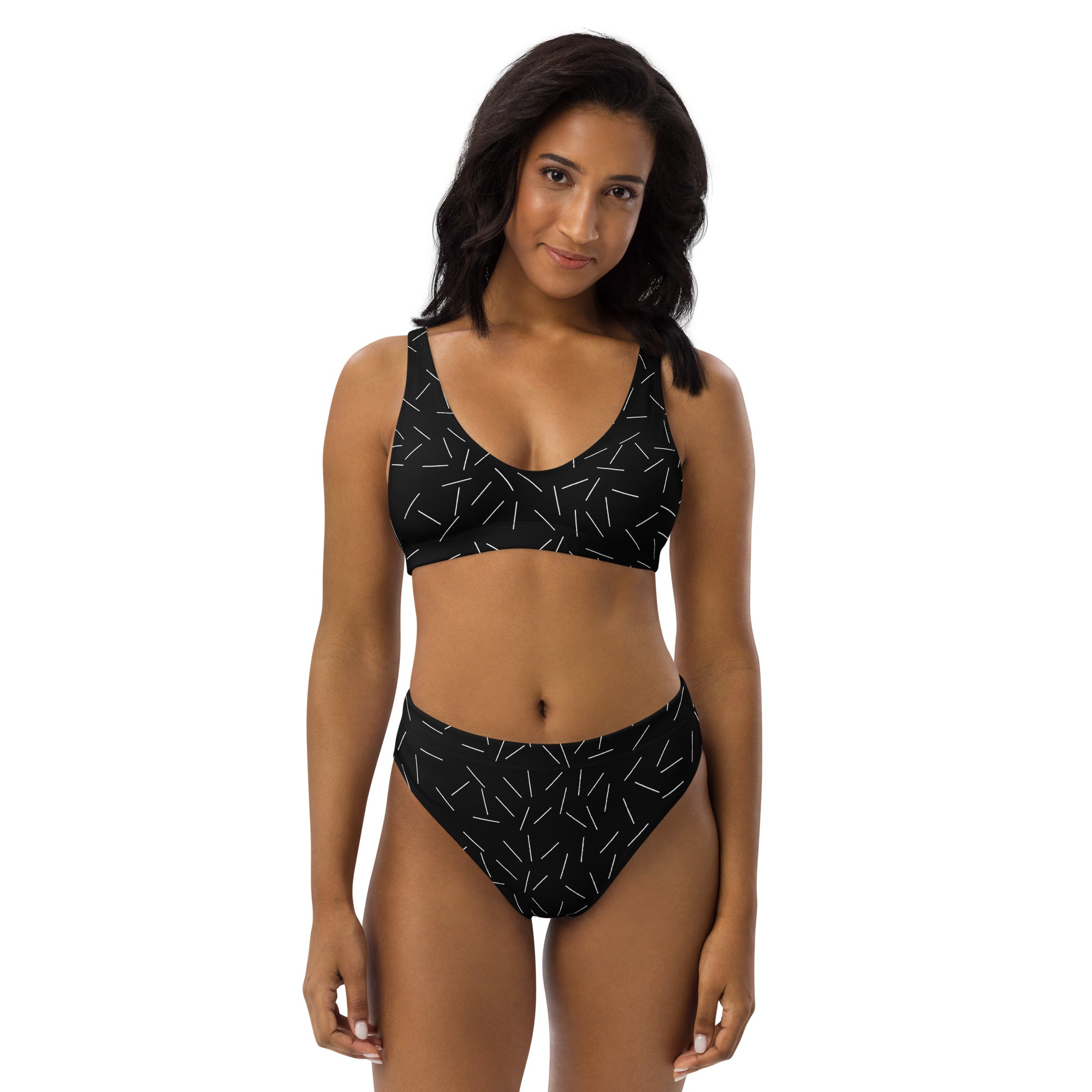 Farmhousemerch Black & White Sprinkles Recycled High-Waisted Bikini Gift For Fan