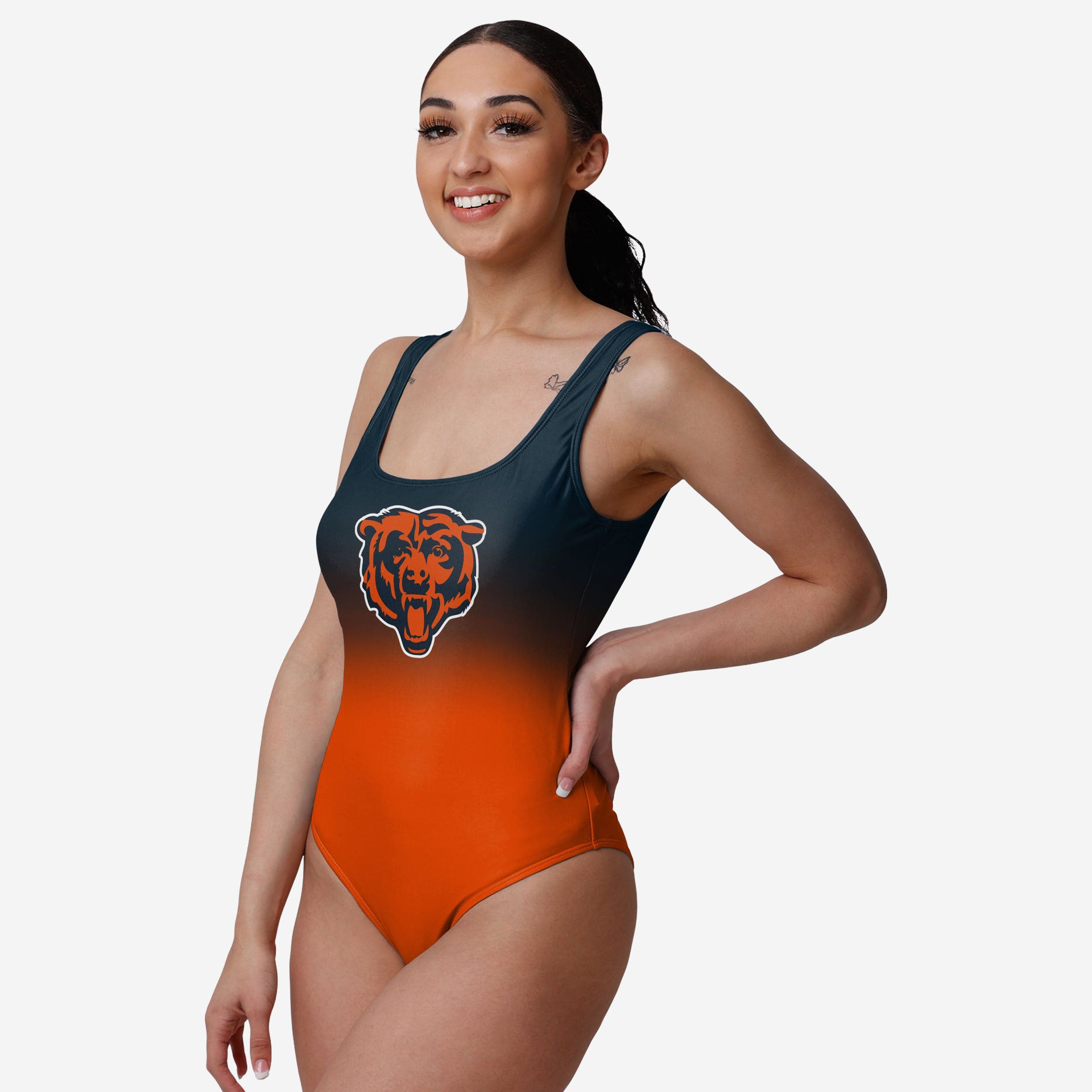 Farmhousemerch Chicago Bears NFL Womens Gametime Gradient One Piece Swimsuit Gift For Fan