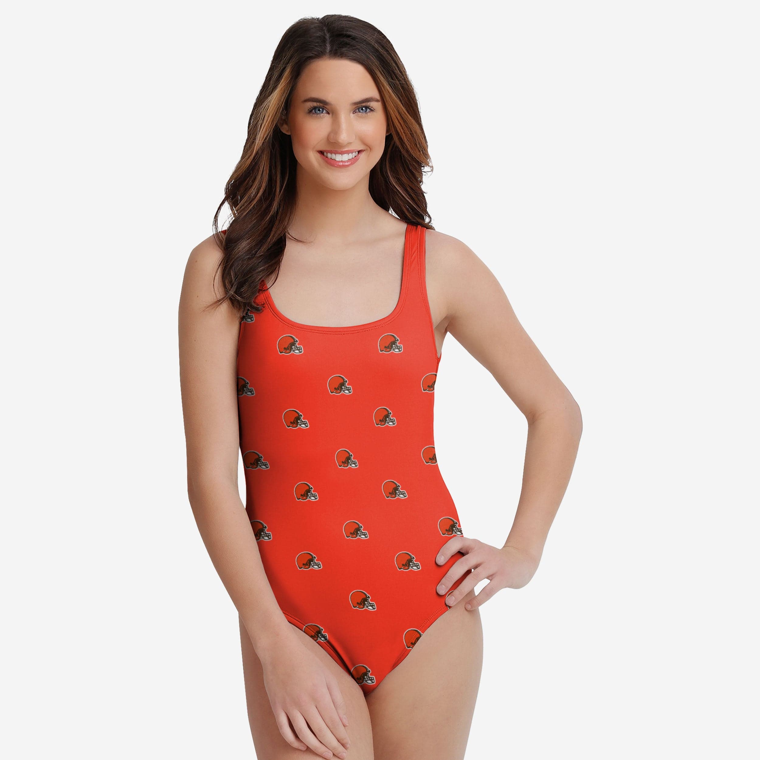 Farmhousemerch Cleveland Browns NFL Womens Mini Print One Piece Swimsuit Gift For Fan