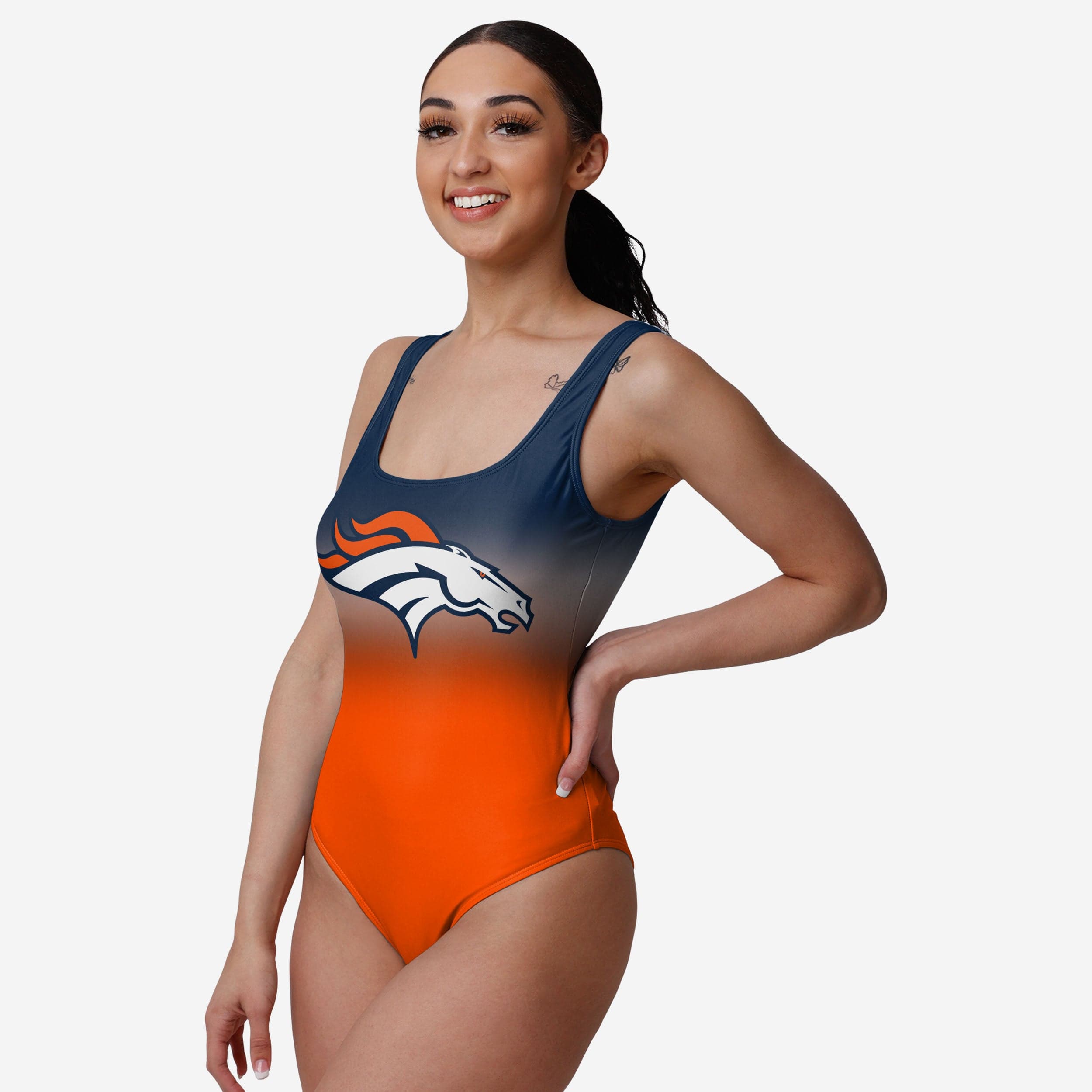 Farmhousemerch Denver Broncos NFL Womens Gametime Gradient One Piece Swimsuit Gift For Fan