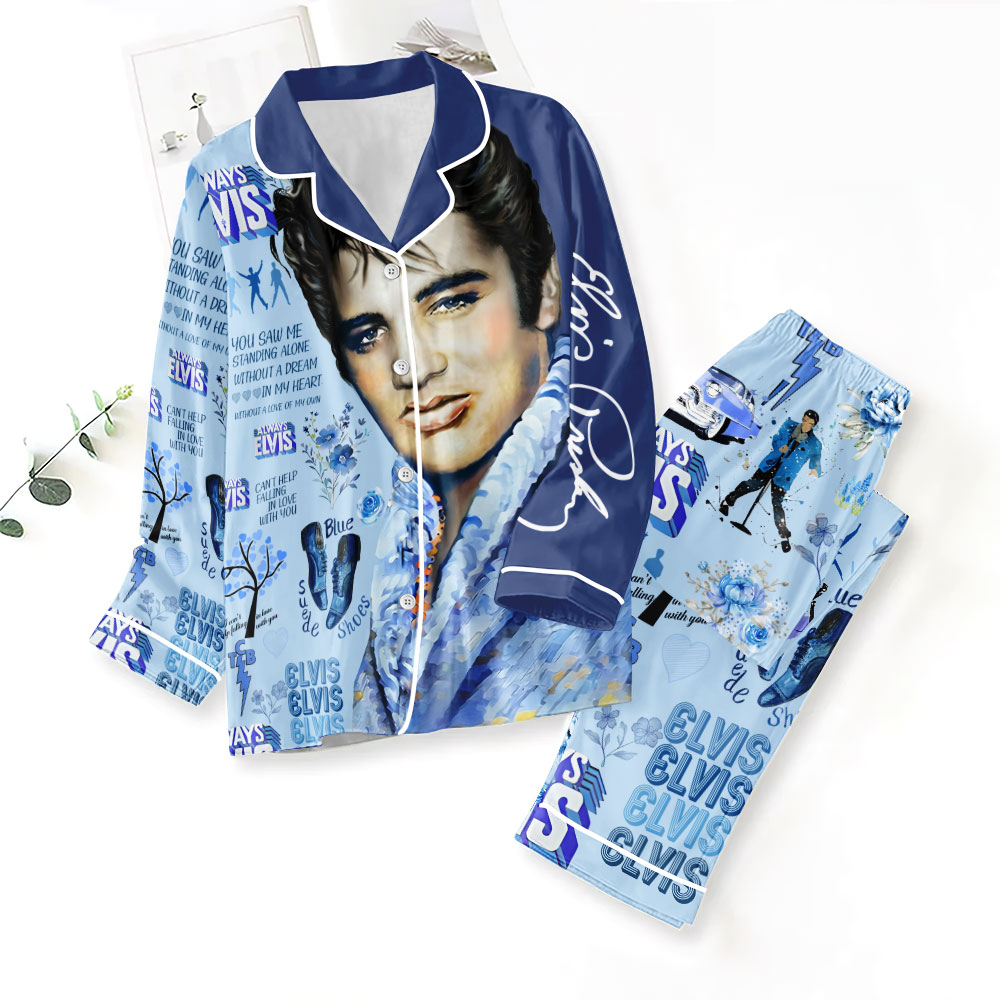 Farmhousemerch Elvis Presley Music Button Down Pajamas Set Gift For Fan