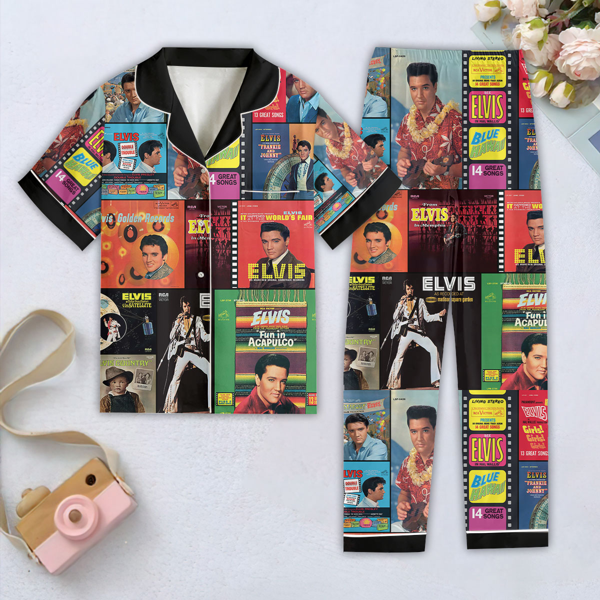 Farmhousemerch Elvis Presley Music Women Short Sleeve Pajamas Set Gift For Fan