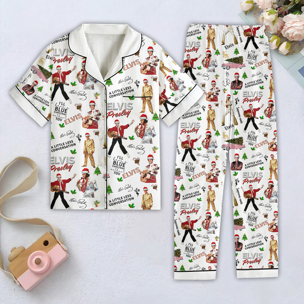 Farmhousemerch Elvis Presley Music Women Short Sleeve Pajamas Set Gift For Fan
