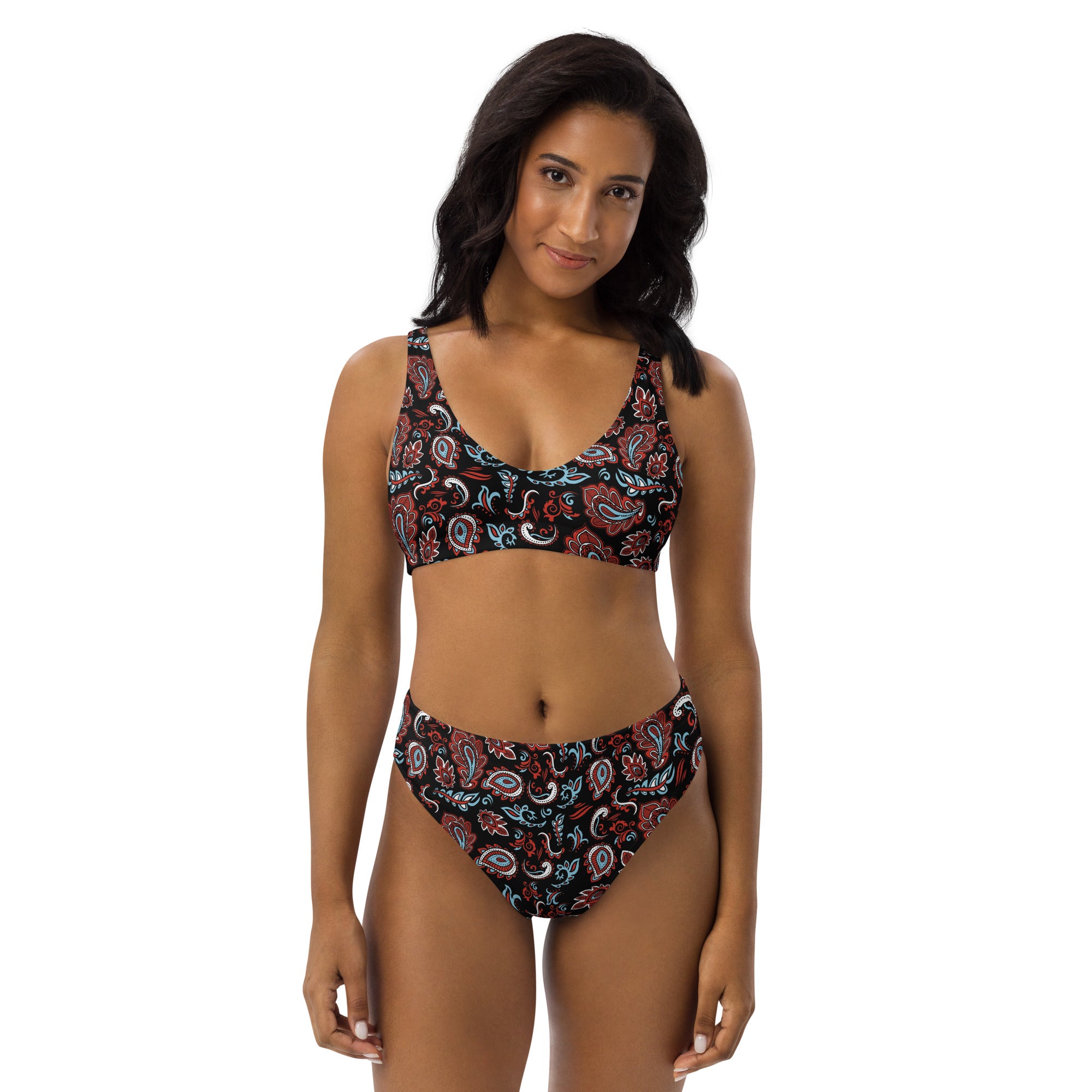 Farmhousemerch Floral Recycled High-Waisted Bikini Gift For Fan