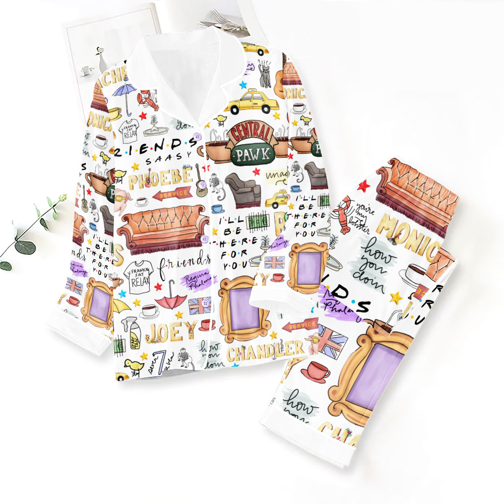 Farmhousemerch Friends Movie Button Down Pajamas Set Gift For Fan