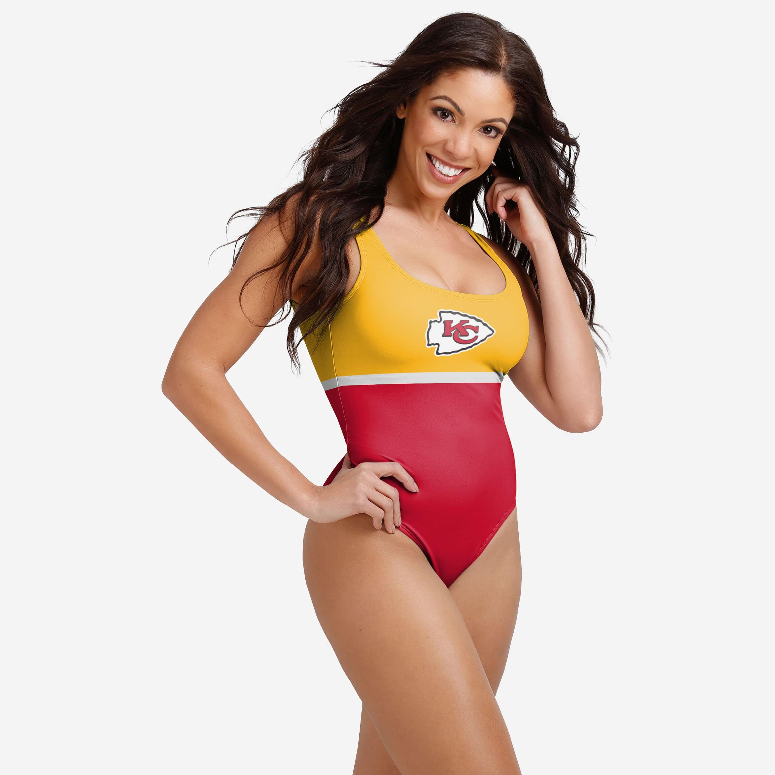 Farmhousemerch Kansas City Chiefs NFL Womens Beach Day One Piece Swimsuit Gift For Fan