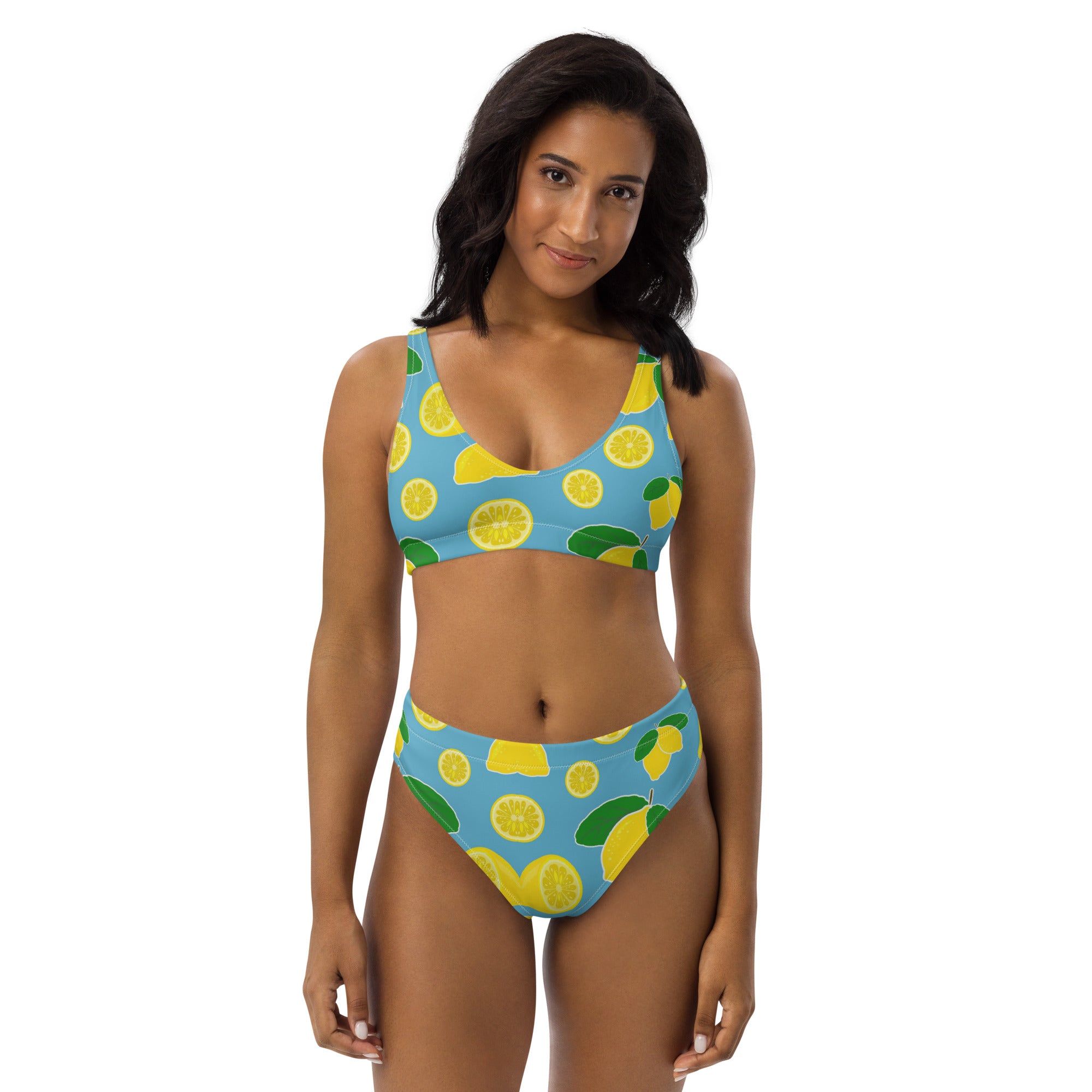 Farmhousemerch Lemon Recycled High-Waisted Bikini Gift For Fan