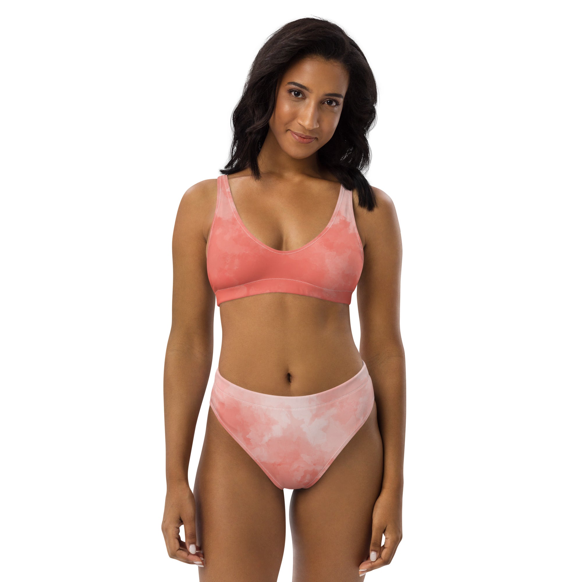Farmhousemerch Light Coral Recycled High-Waisted Bikini Gift For Fan