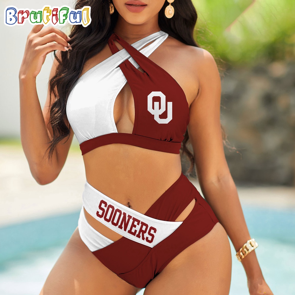 Farmhousemerch Oklahoma Sooners NCAA Women Bikini Set Gift For Fan