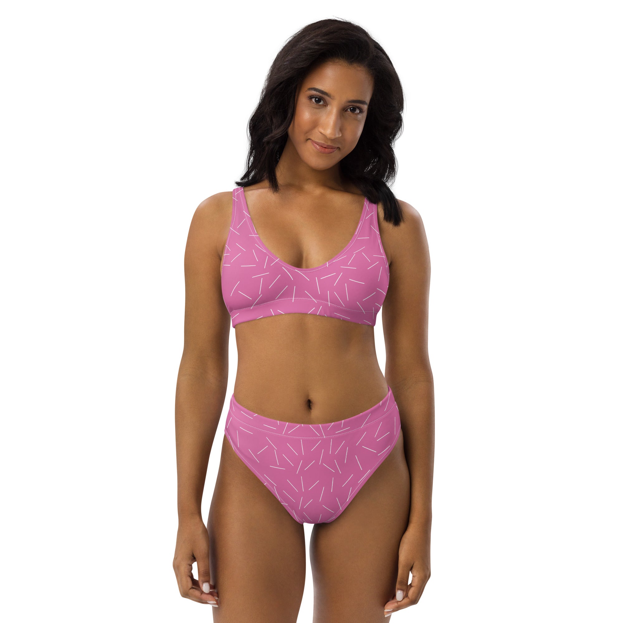 Farmhousemerch Pink Recycled High-Waisted Bikini Gift For Fan