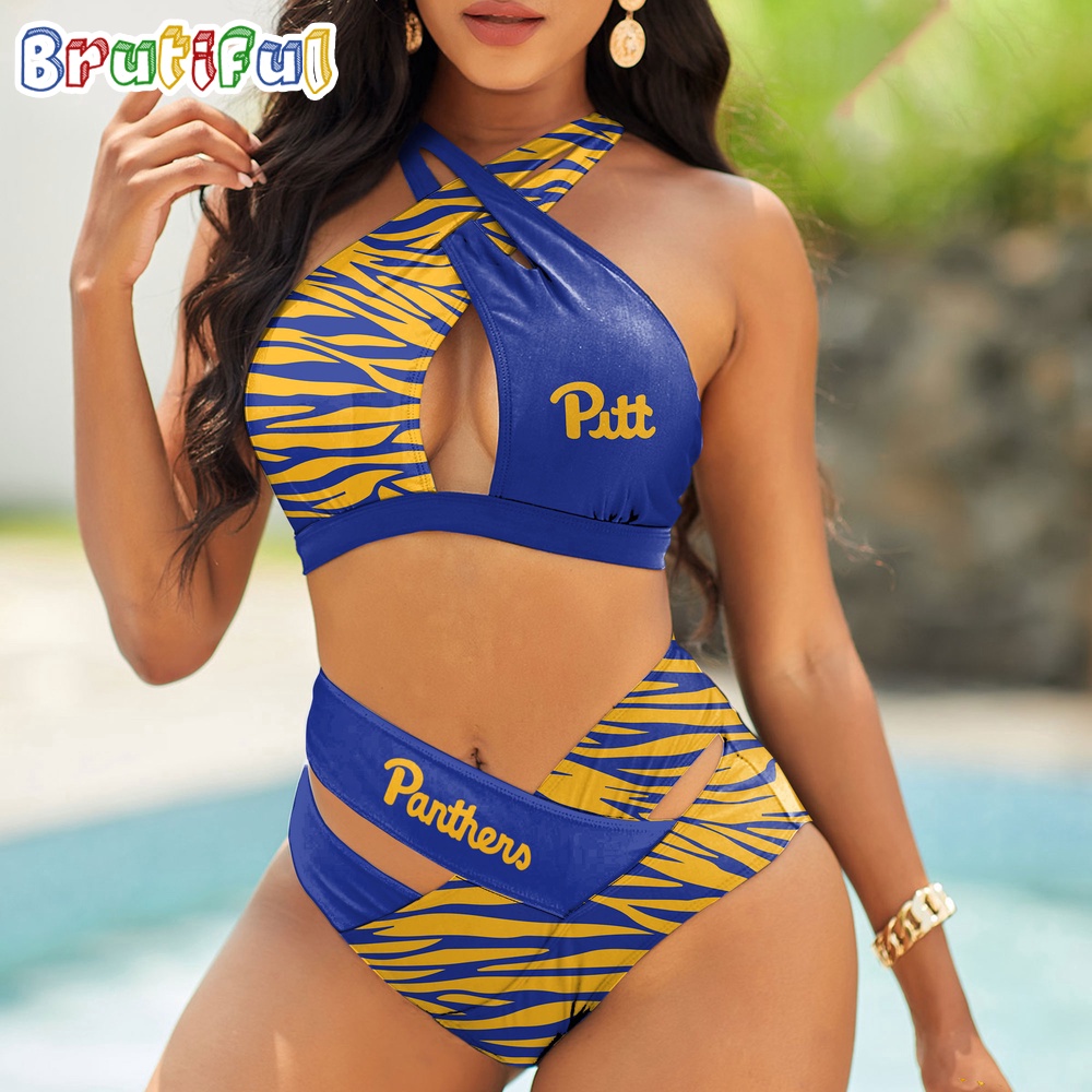 Farmhousemerch Pittsburgh Panthers NCAA Zebra Women Bikini Set Gift For Fan