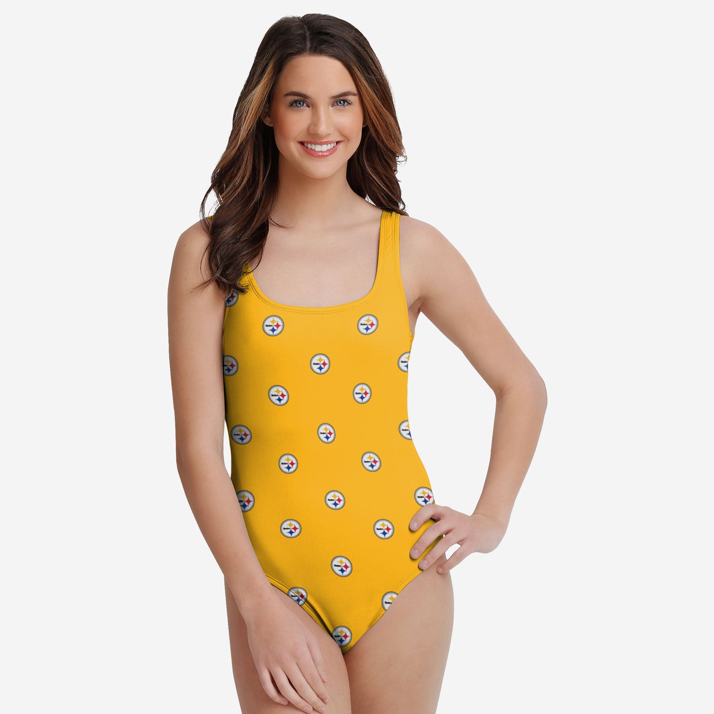 Farmhousemerch Pittsburgh Steelers NFL Womens Mini Print One Piece Swimsuit Gift For Fan