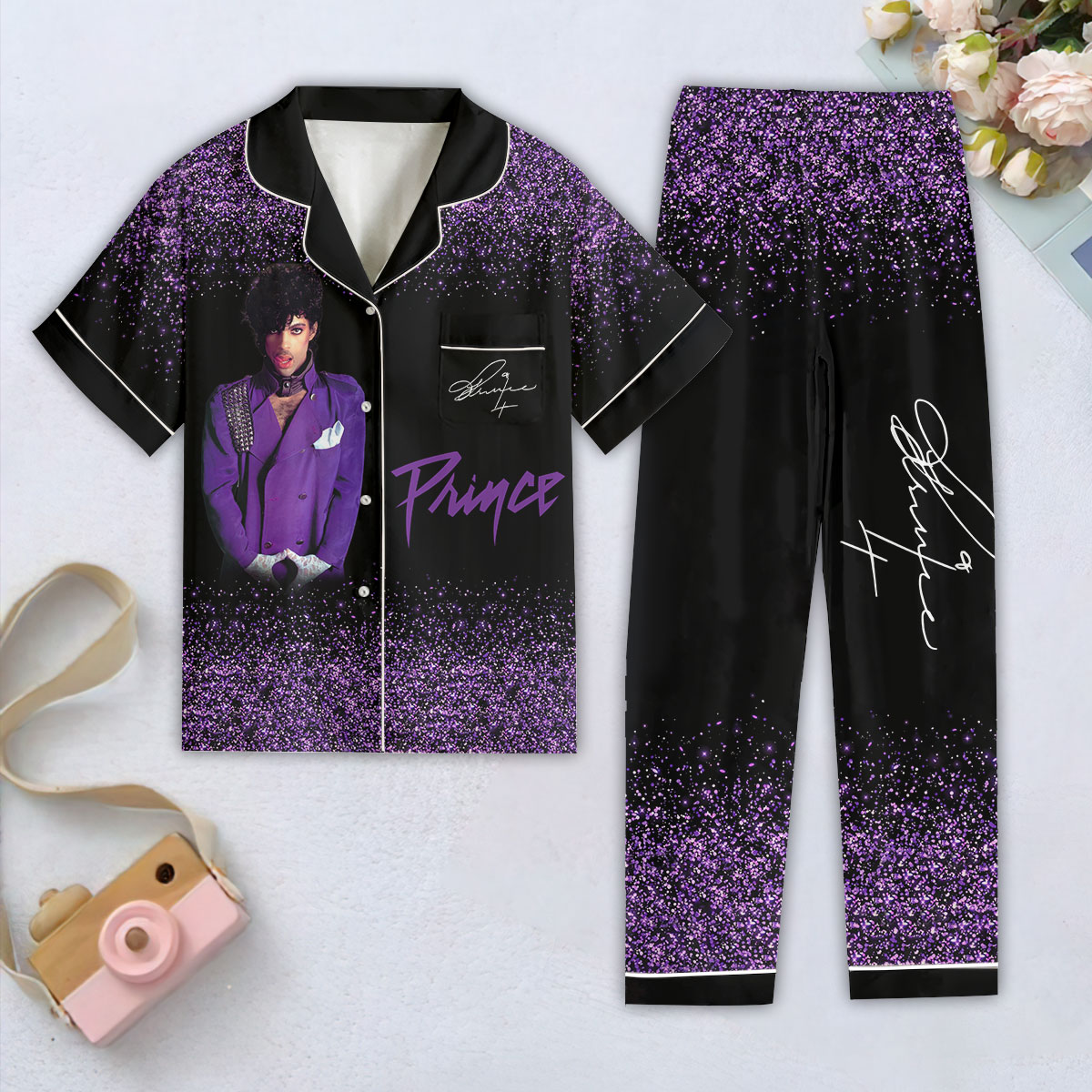 Farmhousemerch Prince Music Women Short Sleeve Pajamas Set Gift For Fan
